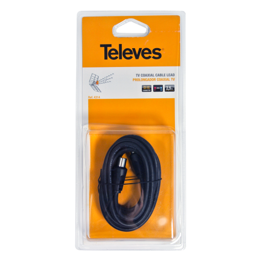 Coaxial cable lead micro IEC male-female connectors