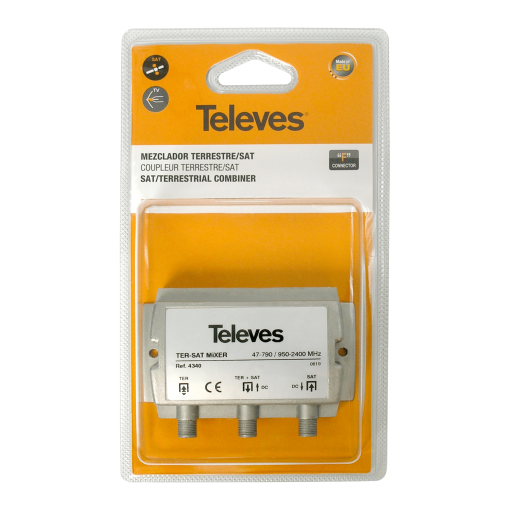 Terrestrial and satellite signal combiner 2 inputs MATV-SAT