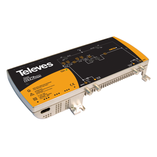DTKom line broadband multiband amplifier, remotely powered 1 input VHFUHF
