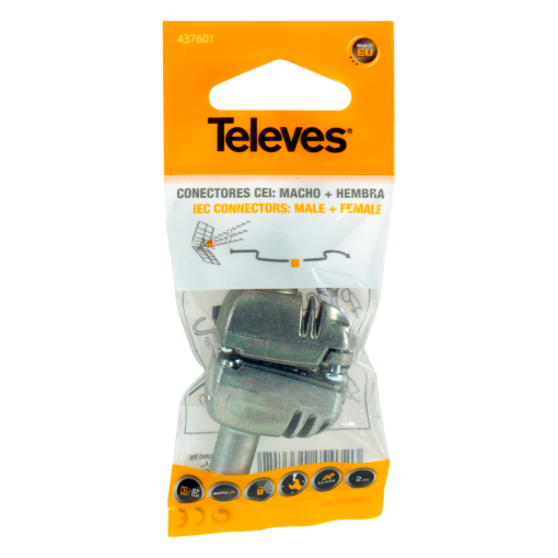 Elbowed PROEasyF IEC connector with class A shielded Universal Ø 5...7.5 mm