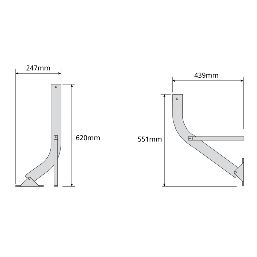 Y support 551 mm x 439 mm  620 mm x 247 mm Galvanized