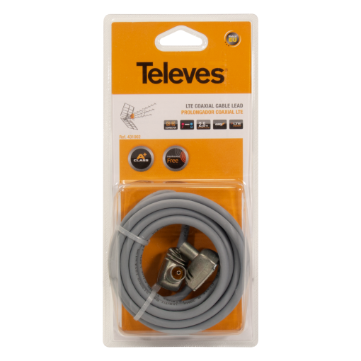 Class A coaxial cable lead PROEasyF IEC male-female connectors