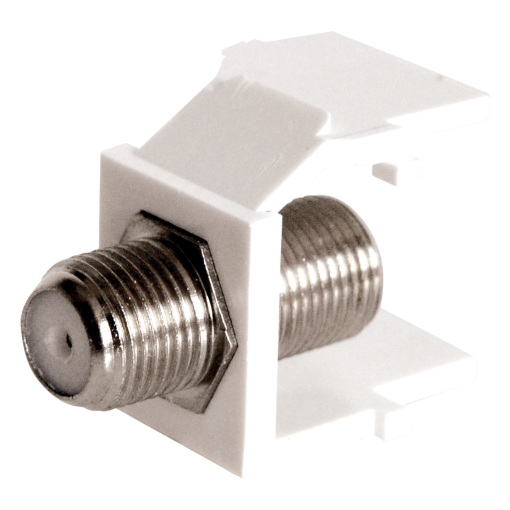 Coaxial adapter support ''F'' Female - ''F'' Female, for pannels With RJ45 base