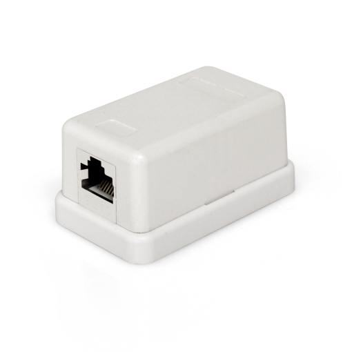 Tomada terminal de dados com 1 conector RJ45 Cat 6 UTP fêmea