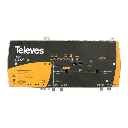 DTKom power-doubling line broadband multiband amplifier DOCSIS, 1 input Return Ch.  MATV