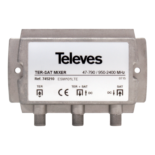 Terrestrial and satellite signal combiner 2 inputs MATV-SAT