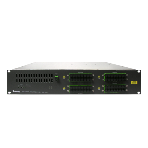 32-output YEDFA optical amplifier with WDM, 1RU rack 19'' 1550 nm, Po 20dBm