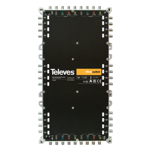NevoSwitch equipped with 9 QUAD inputs and 24 outputs