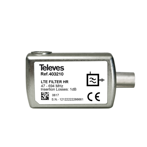 HR High Rejection LTE5G filter 47...694 MHz Ch.48, IEC'' connector