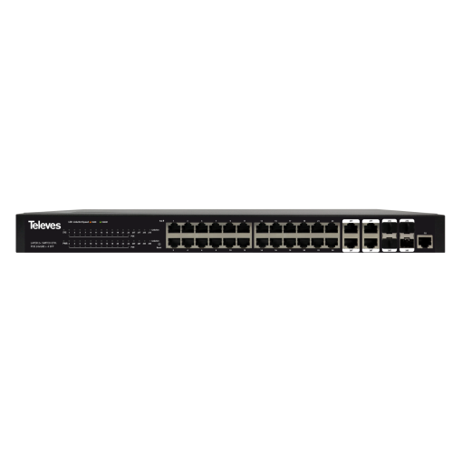 Switch Ethernet Layer 2 24xGbE PoE, 370W  4x Combo GbESFP