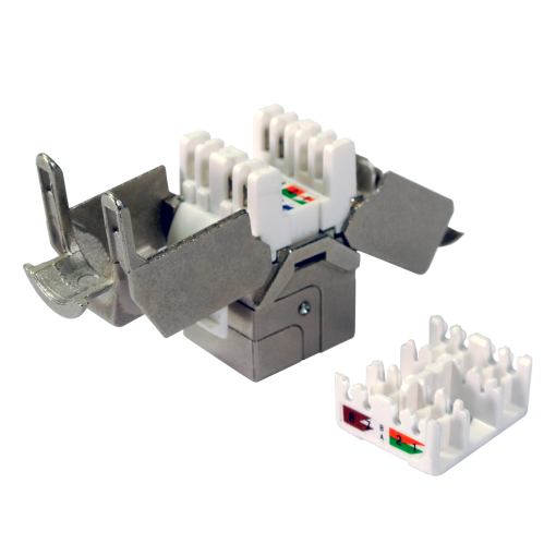 Conector RJ45 Easy Grip fêmea FTP Cat 6 para cabos de dados