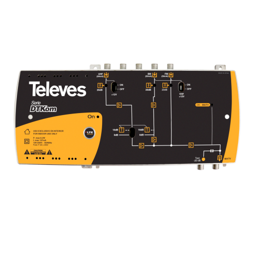 DTKom broadband multiband amplifier 3 inputs FM-BIII-UHF - LTE700 Ready