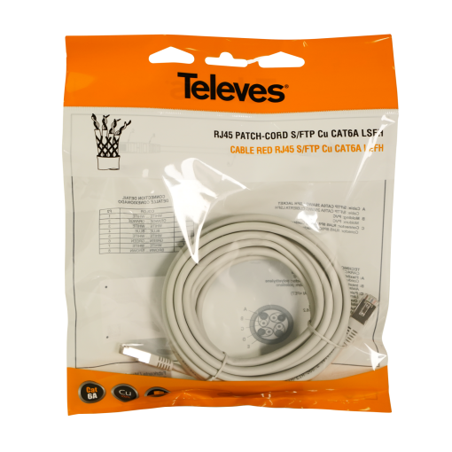 Ethernet Patch Cord SFTP Cat 6A LSFH, grey