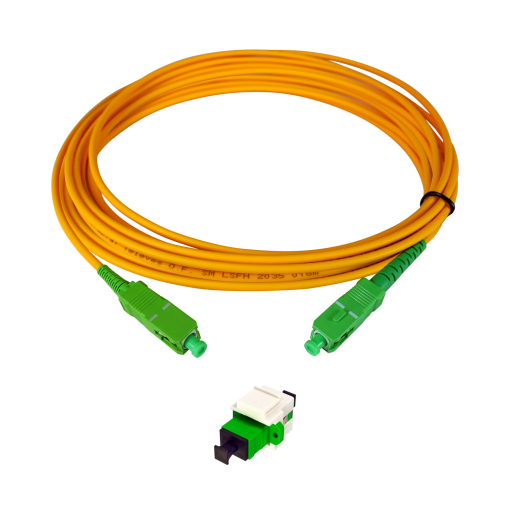 F.O. Outlet Kit with keystone, adapter and preterminated SCAPC patch cord