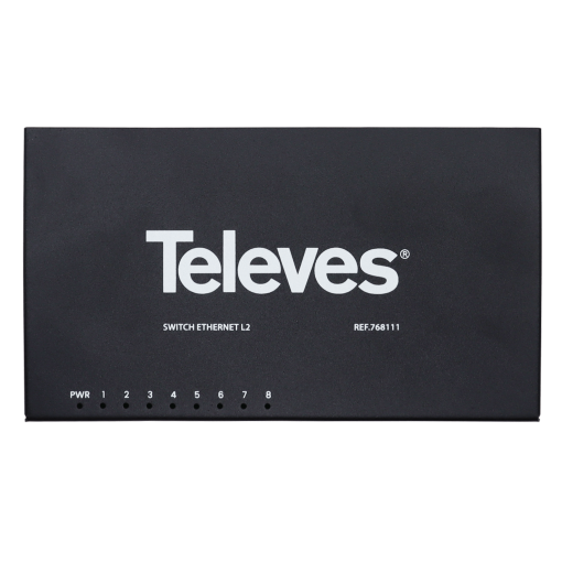 Switch Ethernet L2, sem Gestão 8 portas, 101001000 Mbps