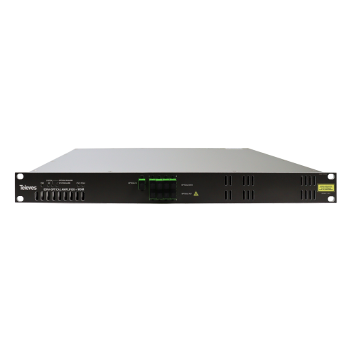 4-output EDFA optical amplifier with WDM, 1RU rack 19''  1550 nm, Po 14 dBm