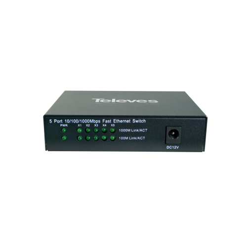 Switch Ethernet L2, sem Gestão 5 portas, 101001000 Mbps