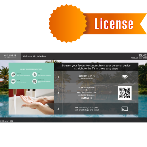 Licença Interface PMS Necessário servidor ArantiaCast