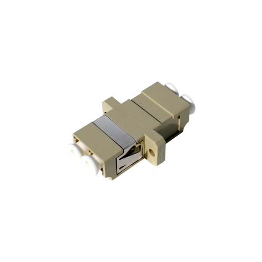 Adaptador Óptico LC Fêmea  LC Fêmea Duplex Multimodo MM, Beige