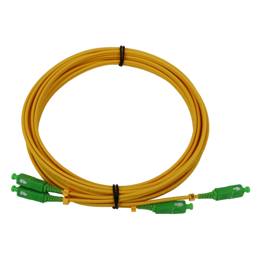 Chicote duplex de fibra óptica SCAPC, monomodo SM, LSFH e Euroclasse Dca de interior