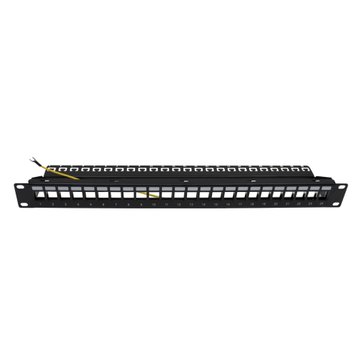 Panel for Rack 19'' with cable holder 1RU, with a capacity of up to 24 ''RJ45'' adapters 