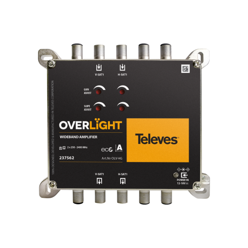 Amplificador WideBand Overlight 29 dB, 1 satélite 250...2400 MHz