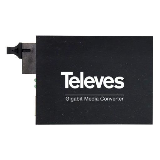 Conversor de meios RJ45  F.O. 101001000Mbps, SC monomodo SM, TX 1310nm, RX 1550nm