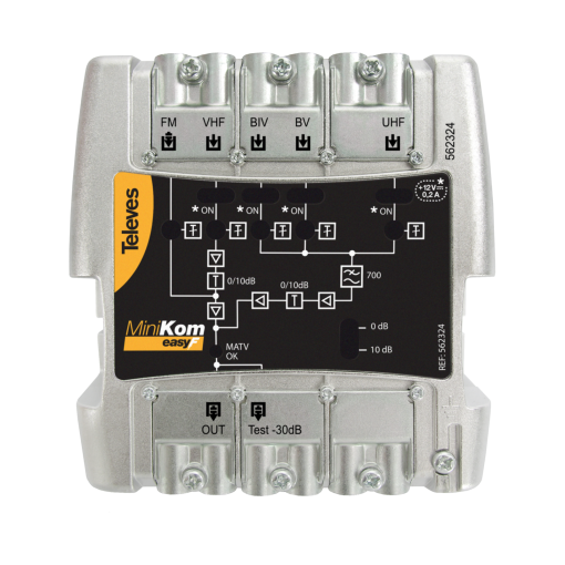 Central de banda larga MiniKom EasyF 5 entradas FM-VHF-UHF-21..35-39..48