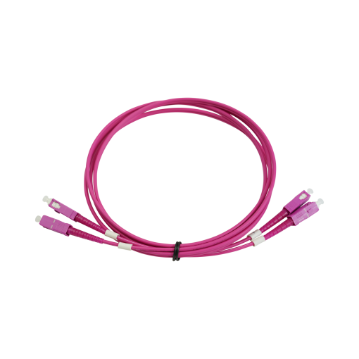 Chicote duplex de fibra óptica pré-conectorizado SCPC, multimodo MM OM4, LSFH de interior