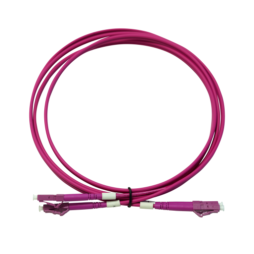 Chicote duplex de fibra óptica pré-conectorizado LCPC, multimodo MM OM4, LSFH de interior
