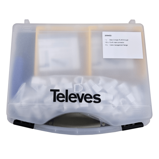 Kit de conectores de dados RJ45 - UTP Cat6 Pass-Through com protector PVC