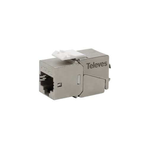 Conector RJ45 fêmea Easy Grip extra reduzido FTP Cat 6A para cabos de dados, compatível com tomada keystone