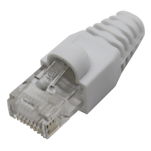 Conector RJ45 macho pass through UTP Cat 6 para cabos de dados  Protector PVC 