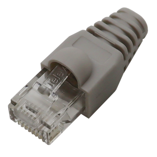 Conector RJ45 macho pass through UTP Cat 6 para cabos de dados  Protector PVC 