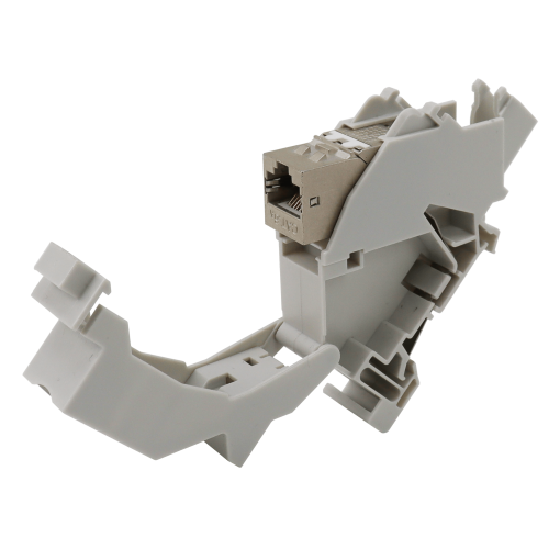 RJ45 Keystone module female Grip type FTP Cat 6A with DIN rail holder