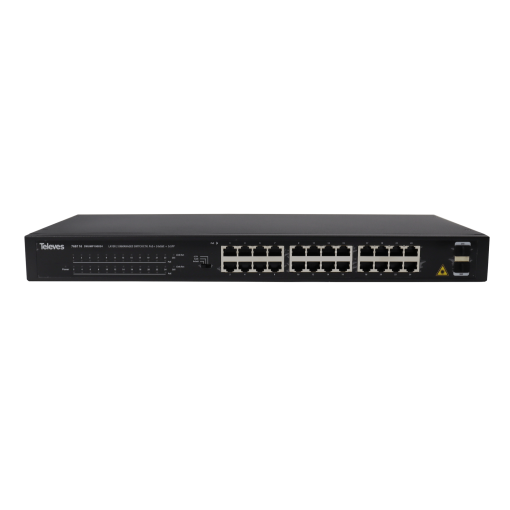 Switch Ethernet L2, sem Gestão 24xGbE PoE, 370W  2xSFP