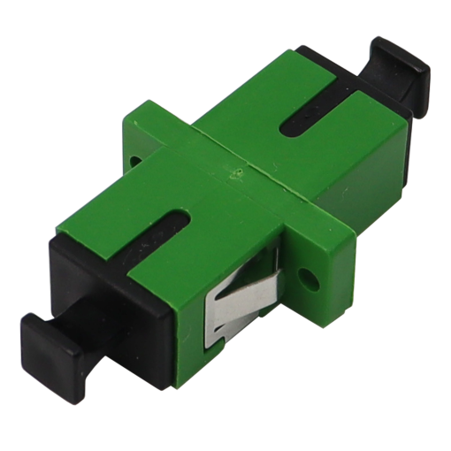 SC Female  SC Female Optical Simplex Adapter Single-mode SM, with Internal shutter, Green
