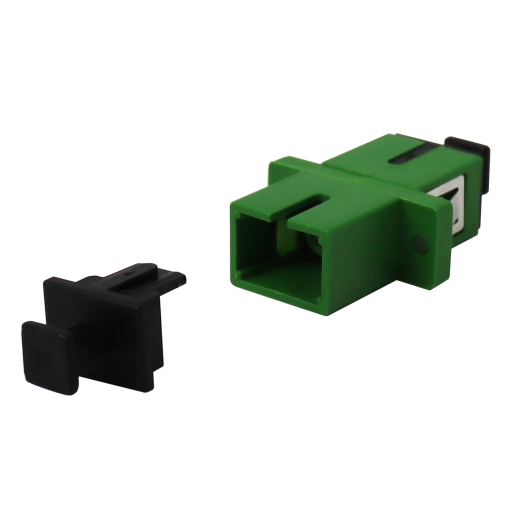 SC Female  SC Female Optical Simplex Adapter Single-mode SM, with Internal shutter, Green