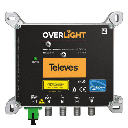 Overlight optical transmitter DWDM, Indoor use, DABUHFSAT, Ch32, Po 9dBm