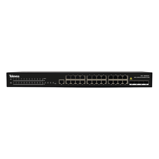 Switch Ethernet Layer 2 24xGbE PoE, 370W  4x Combo 10GbESFP