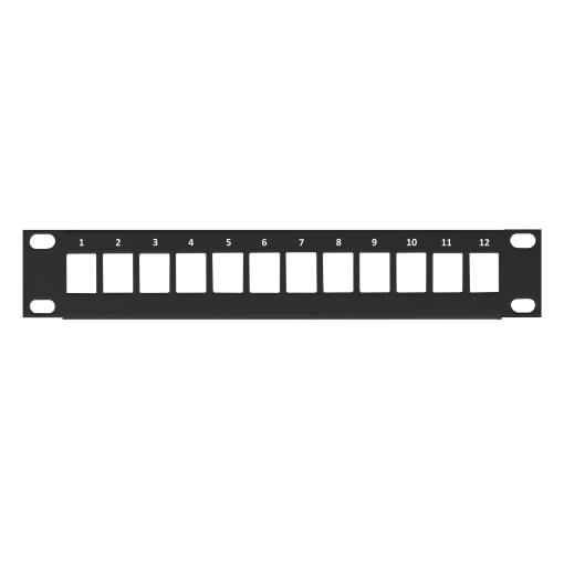 Panel for Rack 10''  1RU, with a capacity of up to 12 ''RJ45'' adapters