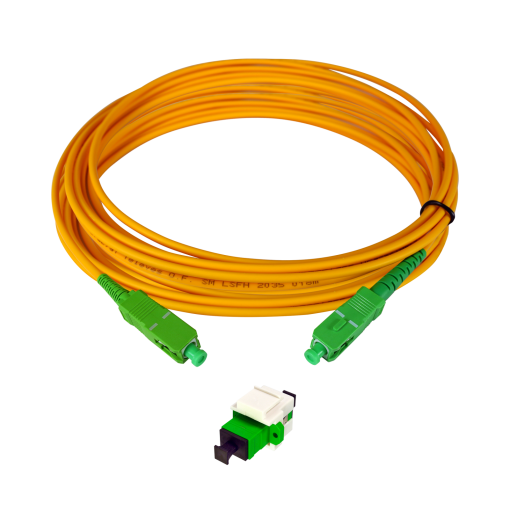 F.O. Outlet Kit with keystone, adapter and preterminated SCAPC patch cord