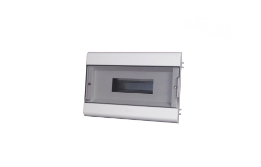 QUADRO ICP IP40 COM LIGADOR PORTA TRANSPARENTE 1 FILA 14 MÓDULOS BRANCO