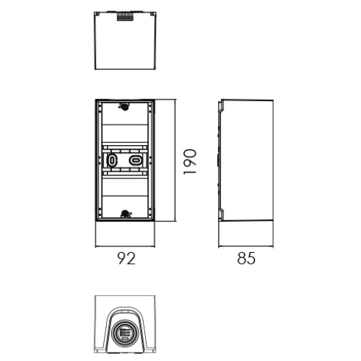 QUADRO DE DISTRIBUIÇÃO MONTAGEM SALIENTE 1 FILA 4 MÓDULOS BRANCO