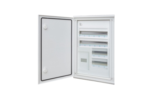 QUADRO DE DISTRIBUIÇÃO MONTAGEM EMBUTIDA IP54 PORTA OPACA 4 FILAS 52 MÓDULOS   
