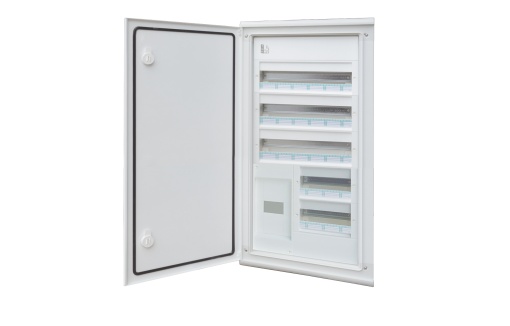 QUADRO DE DISTRIBUIÇÃO MONTAGEM EMBUTIDA IP54 PORTA OPACA 5 FILAS 69 MÓDULOS  D