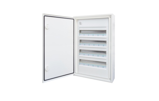 QUADRO DE DISTRIBUIÇÃO MONTAGEM SALIENTE IP54 PORTA OPACA 4 FILAS 68 MÓDULOS BRA
