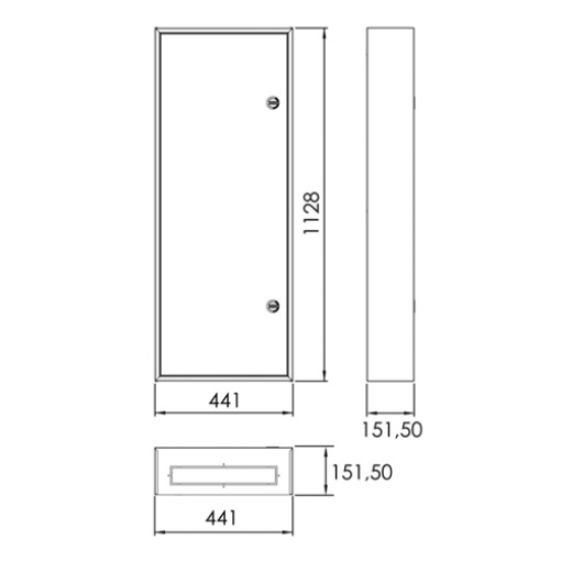 QUADRO DE DISTRIBUIÇÃO MONTAGEM SALIENTE IP54 PORTA OPACA 7 FILAS 103 MÓDULOS  