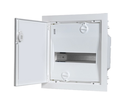 QUADRO DE DISTRIBUIÇÃO MONTAGEM EMBUTIDA PORTA OPACA 1 FILA 14 MÓDULOS BRANCO