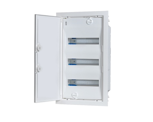 QUADRO DE DISTRIBUIÇÃO MONTAGEM EMBUTIDA COM PORTA METÁLICA 3 FILAS 42 MÓDULOS B